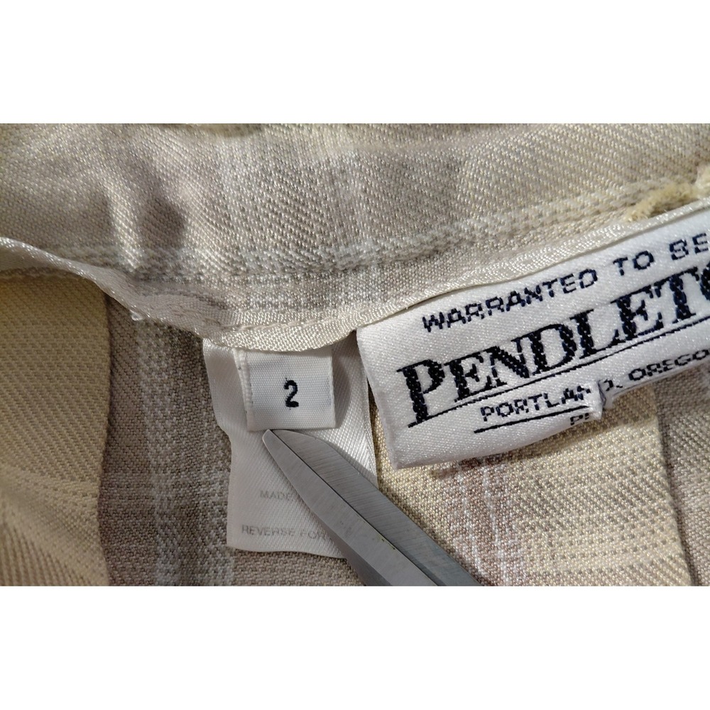Pendleton Women's Sz 2 Yellow Plaid Pleated Short Skirt 100% Rayon Clueless READ - Picture 7 of 12